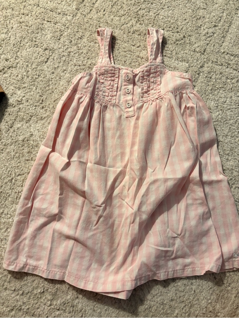 Girls' Pink Striped Smocked Tank Dress